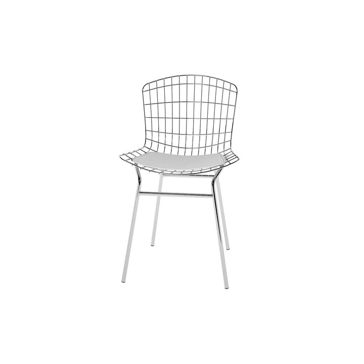 Madeline Metal Chair with Seat Cushion in Silver and Black Image 4