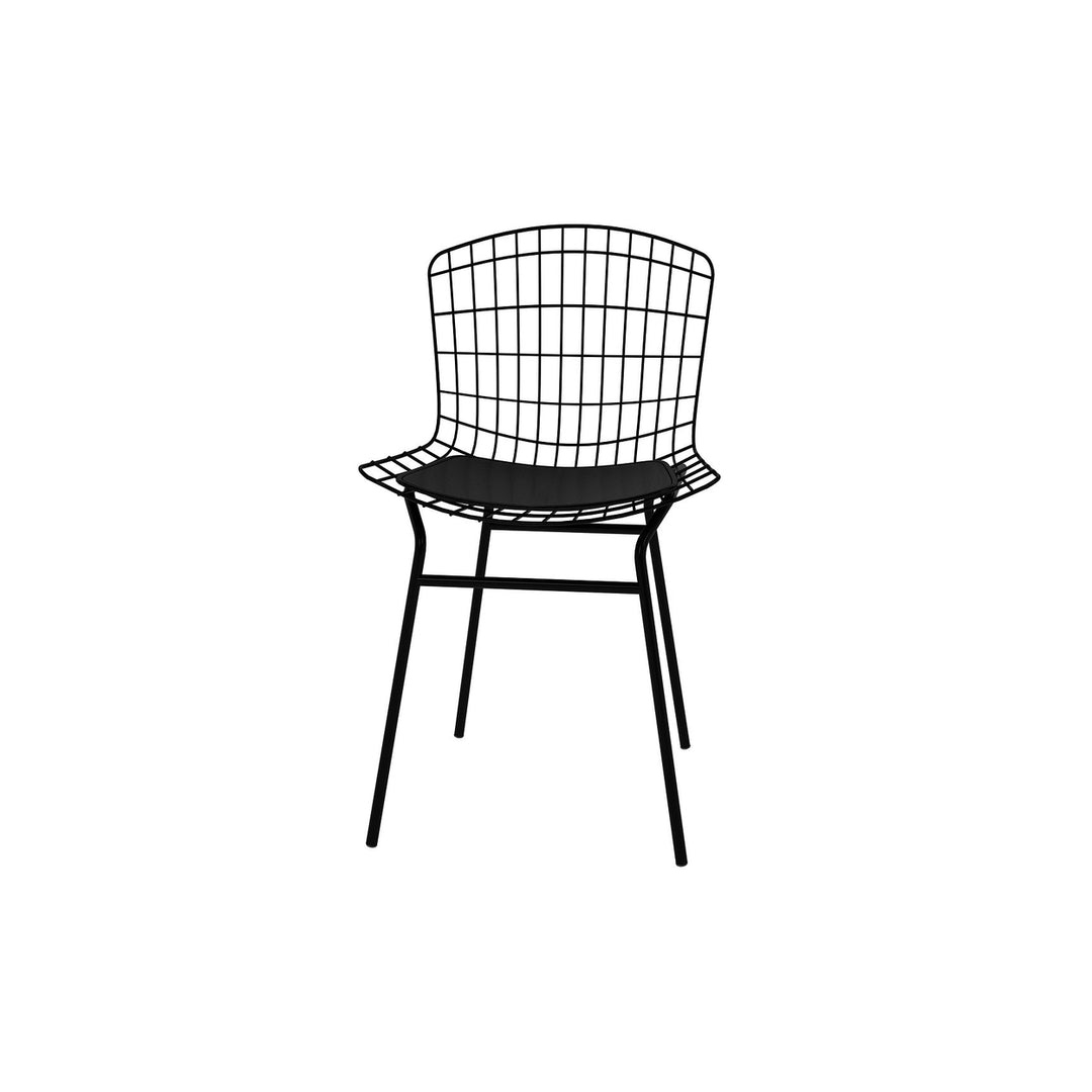 Madeline Metal Chair with Seat Cushion in Silver and Black Image 5