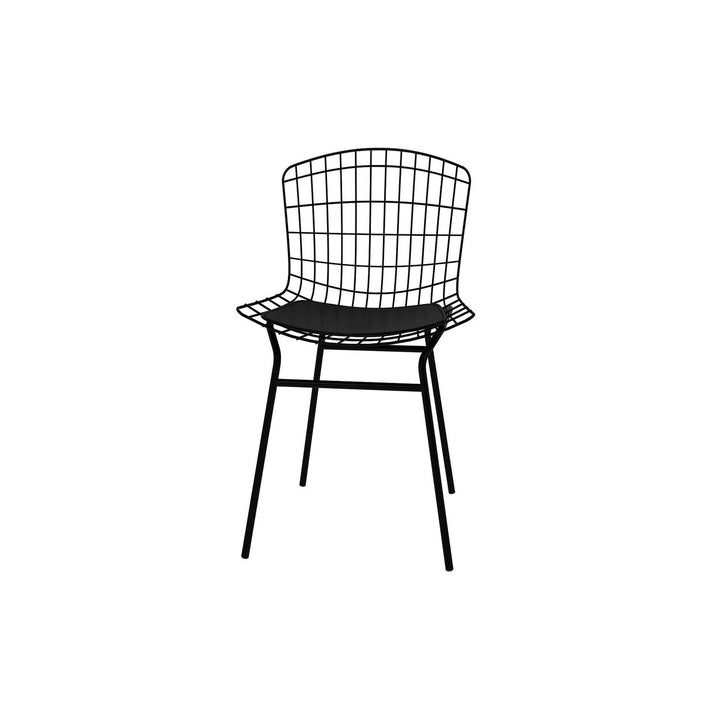 Madeline Metal Chair with Seat Cushion in Silver and Black Image 1