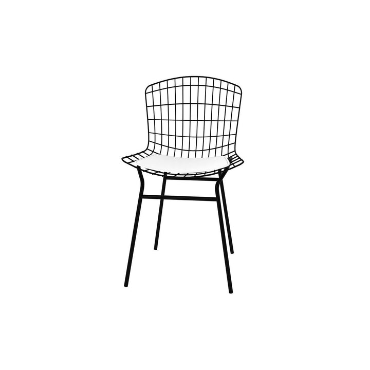 Madeline Metal Chair with Seat Cushion in Silver and Black Image 6