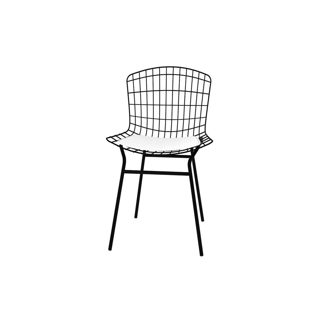 Madeline Metal Chair with Seat Cushion in Silver and Black Image 1