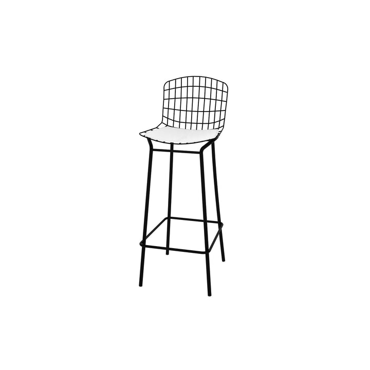 Madeline 41.73" Barstool in Silver and Black Image 6