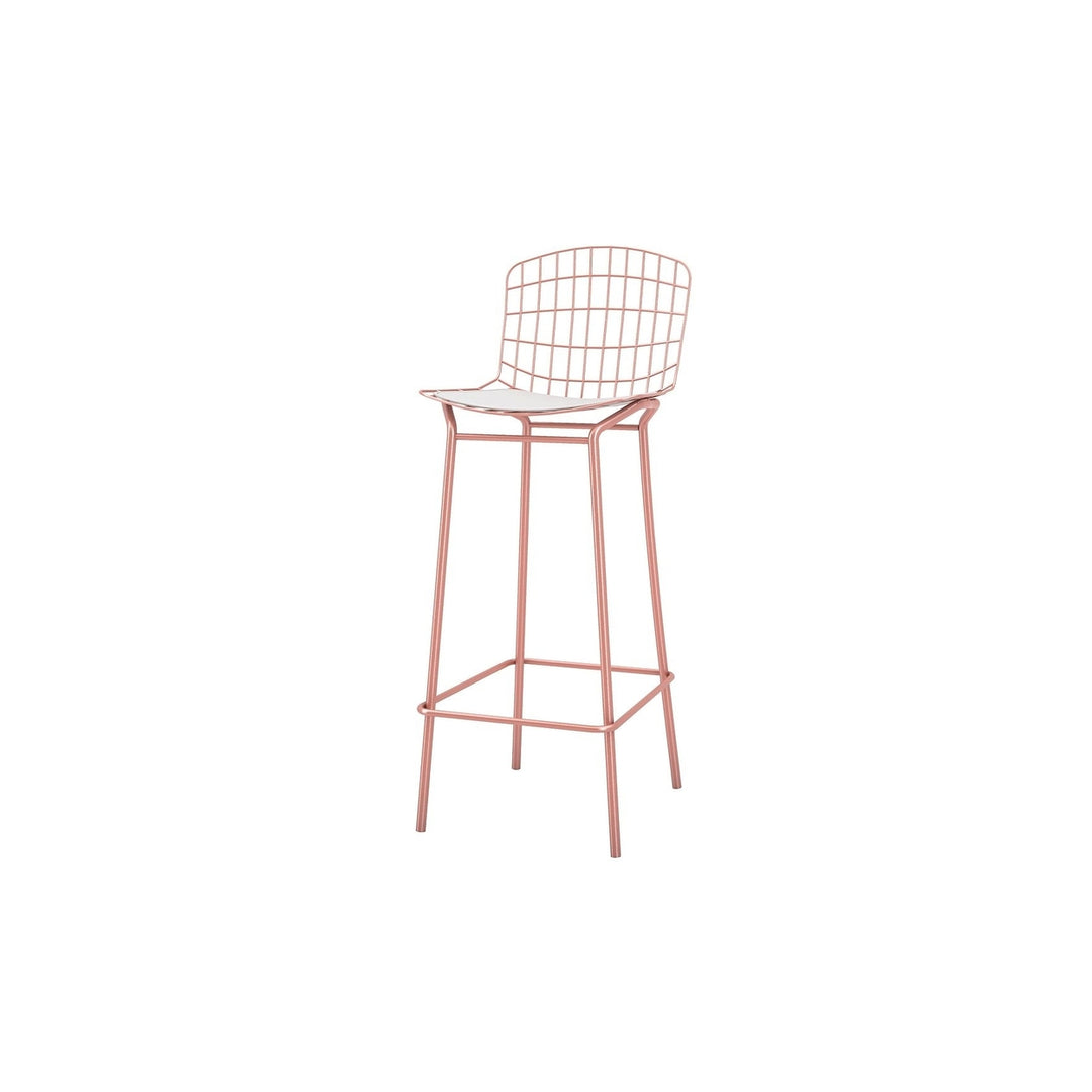 Madeline 41.73" Barstool in Silver and Black Image 8