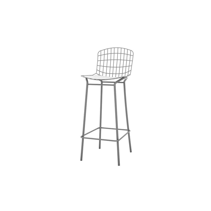 Madeline 41.73" Barstool in Silver and Black Image 1