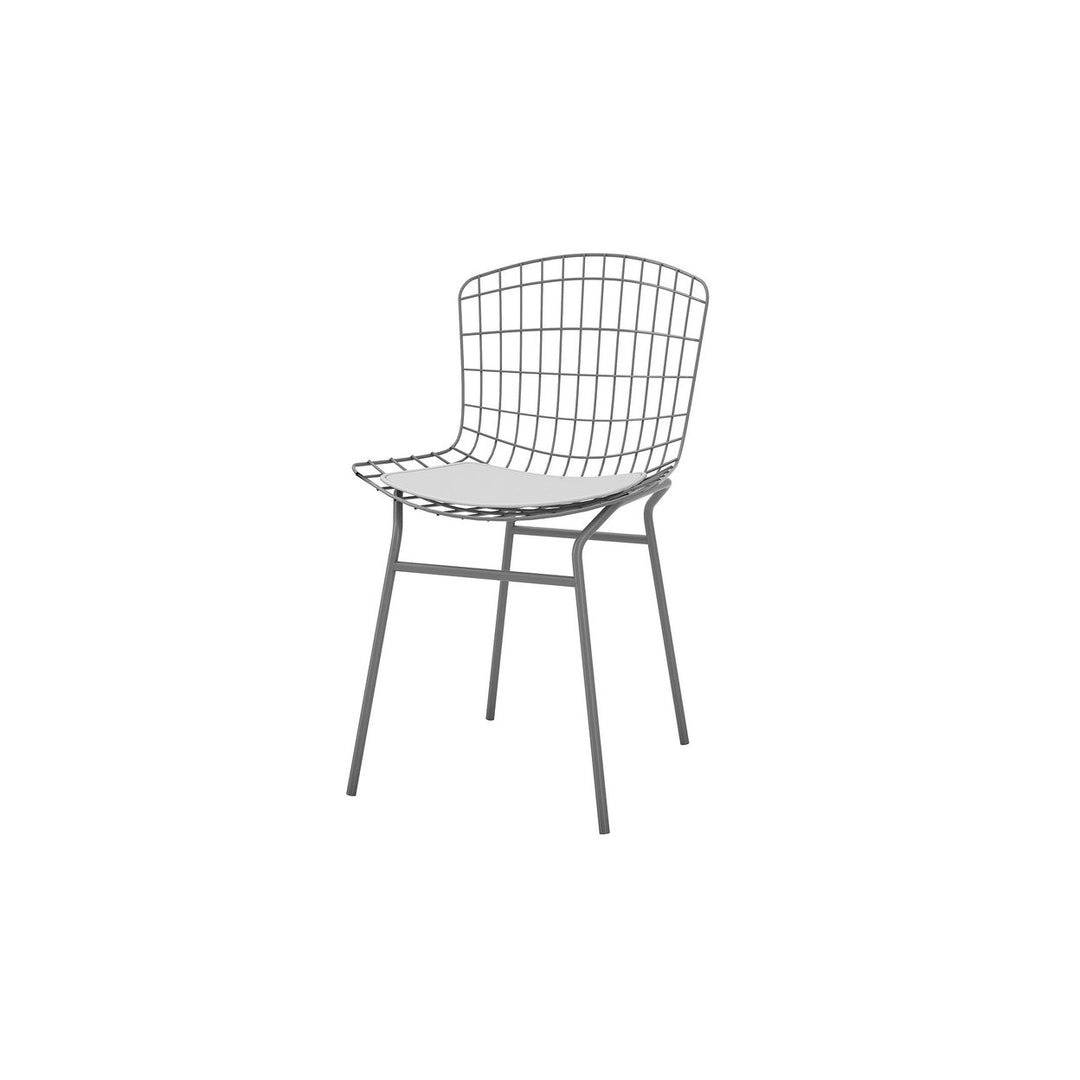 Madeline Metal Chair with Seat Cushion in Silver and Black Image 10