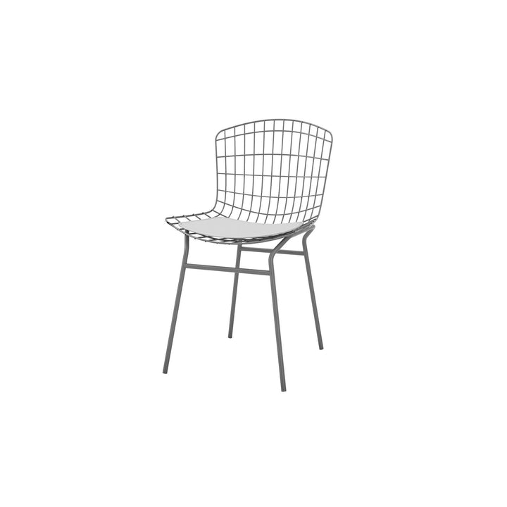 Madeline Metal Chair with Seat Cushion in Silver and Black Image 10