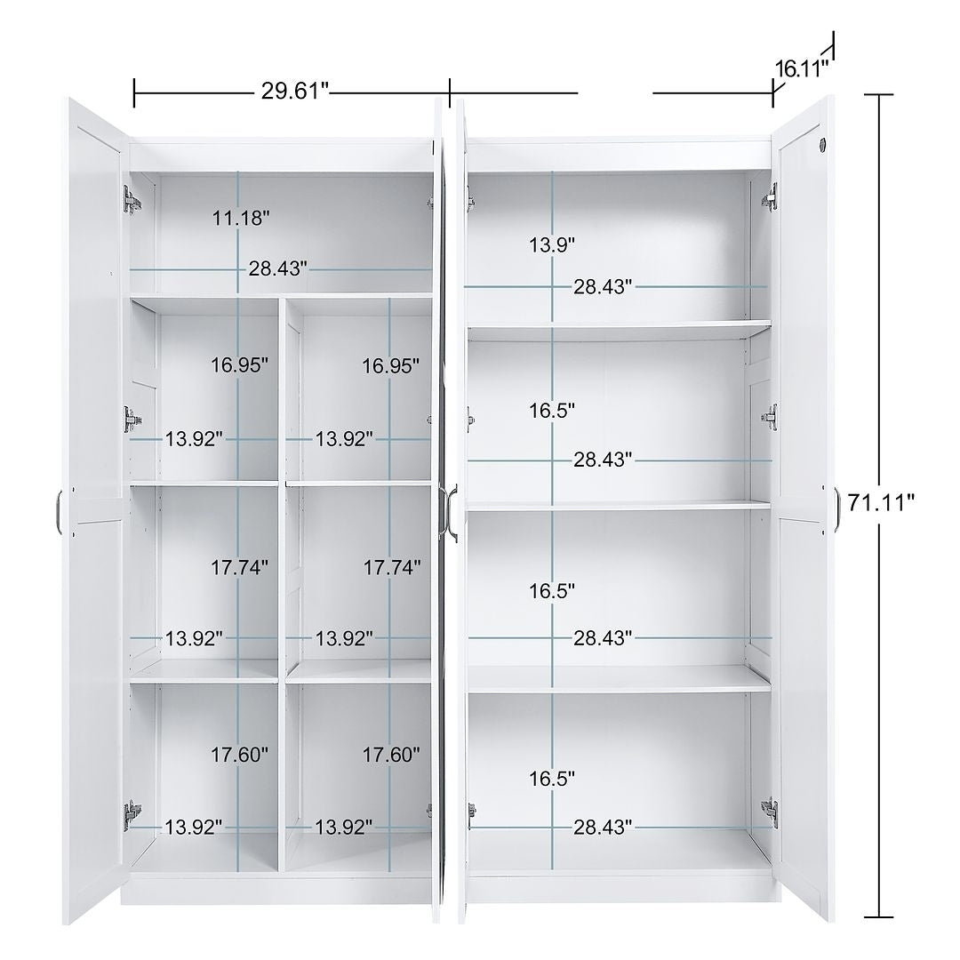 Hopkins Storage Closet Set of 2 4 Large Shelves Soft Close Cabinets Ideal Storage Image 3