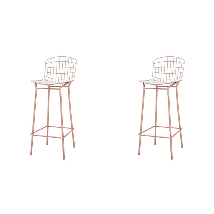 Madeline 41.73" Barstool, Set of 2 in Silver and Black Image 8