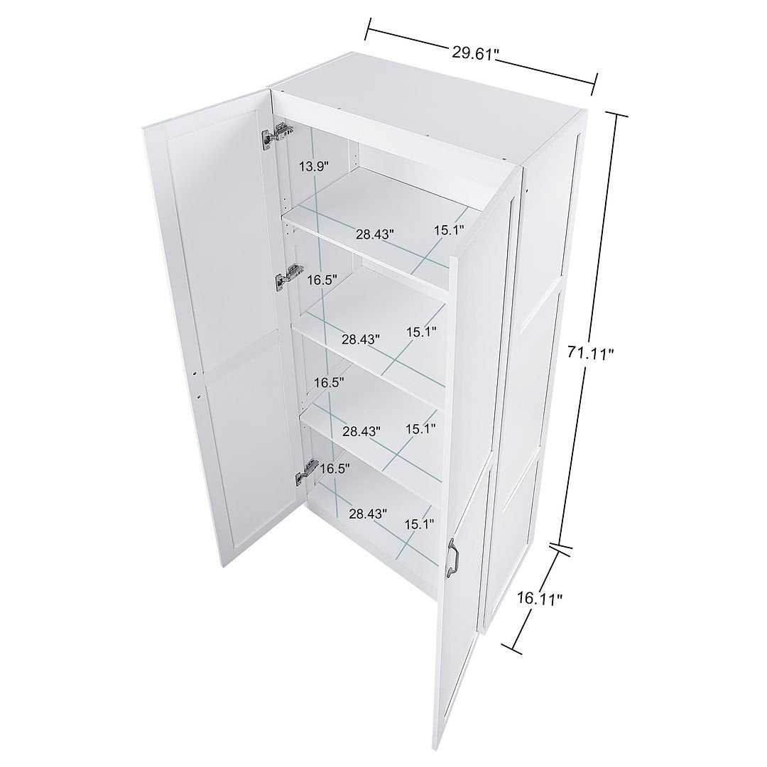 Hopkins Modern Storage Closet 3.0 Set of 2 Cabinets with 4 Shelves Soft Close Doors Image 3