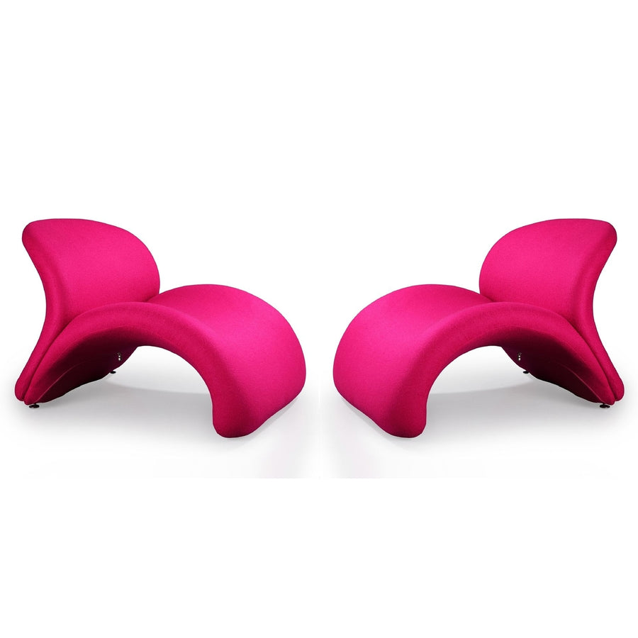Rosebud Fuchsia Wool Blend Accent Chair (Set of 2) Image 1