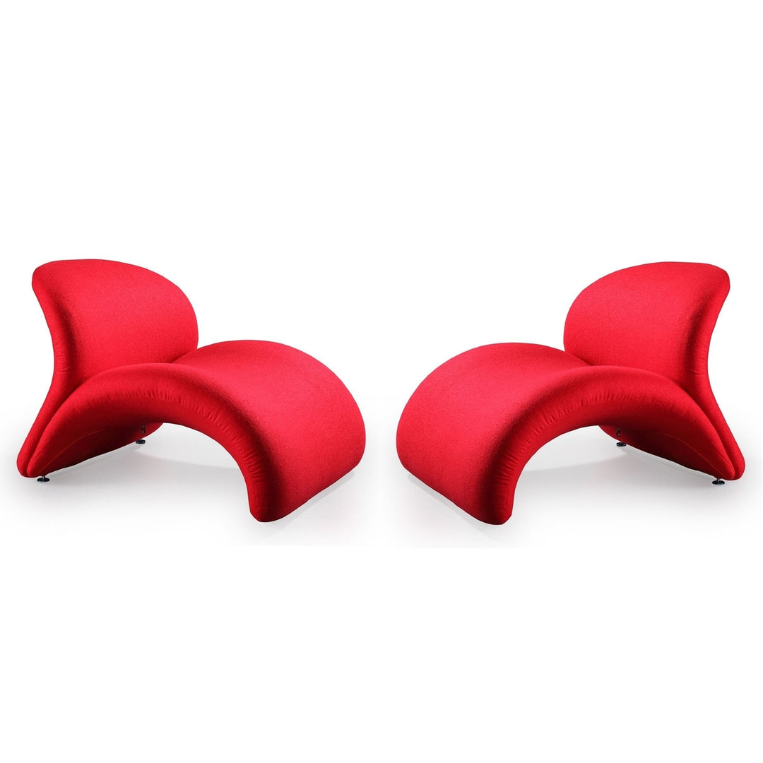 Rosebud Fuchsia Wool Blend Accent Chair (Set of 2) Image 4
