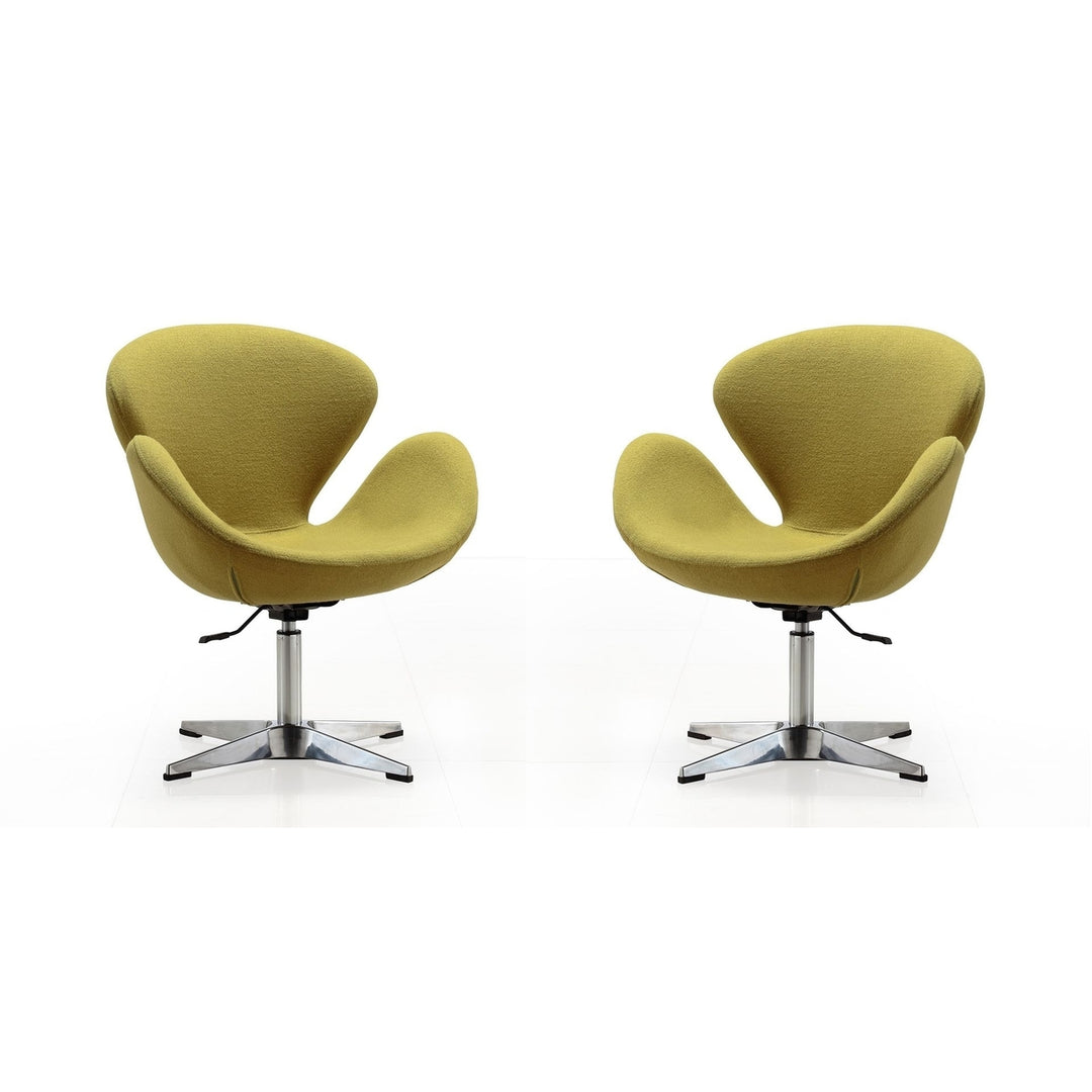 Raspberry Orange and Polished Chrome Wool Blend Adjustable Swivel Chair (Set of 2) Image 5
