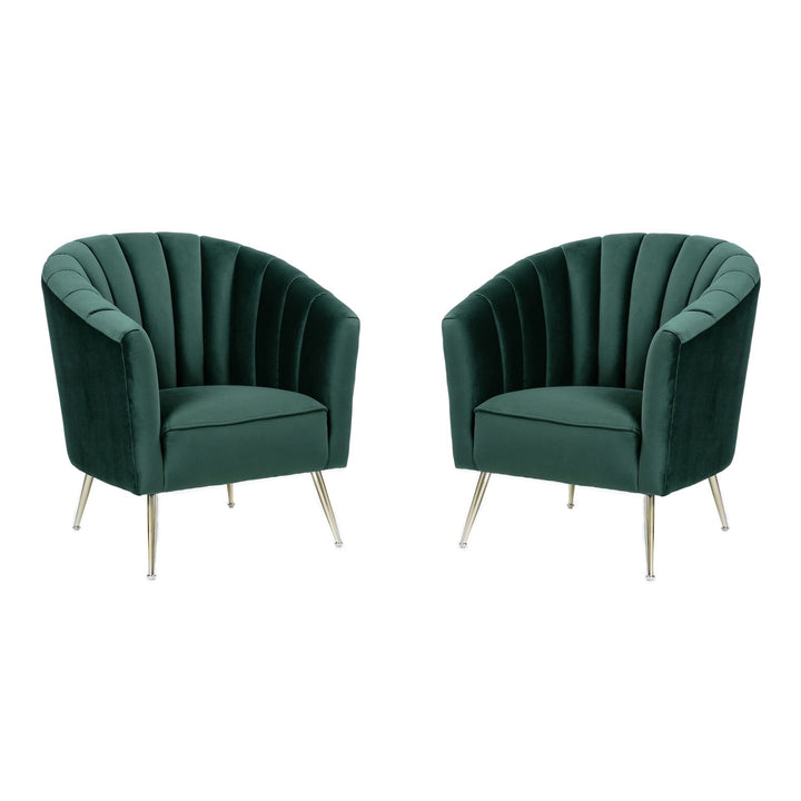 Rosemont Green and Gold Velvet Accent Chair (Set of 2) Image 1