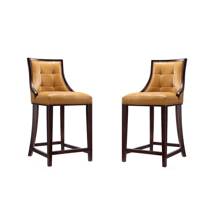 Fifth Avenue Faux Leather Counter Stool Set of 2 Elegant Drennon Bar Stools Image 1