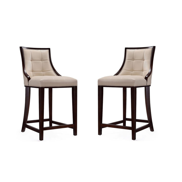 Fifth Avenue Faux Leather Counter Stool Set of 2 Elegant Drennon Bar Stools Image 1