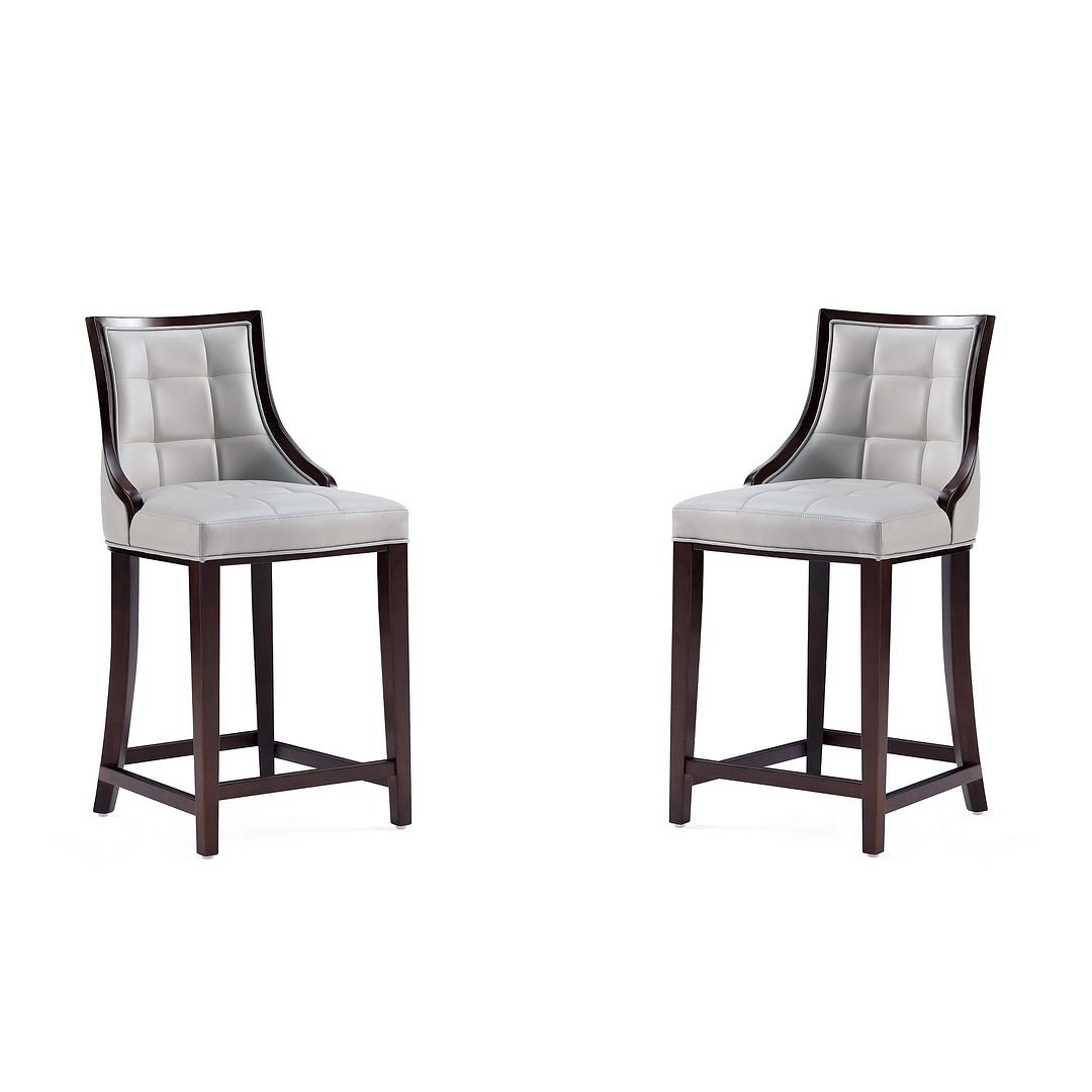 Fifth Avenue Faux Leather Counter Stool Set of 2 Elegant Drennon Bar Stools Image 1