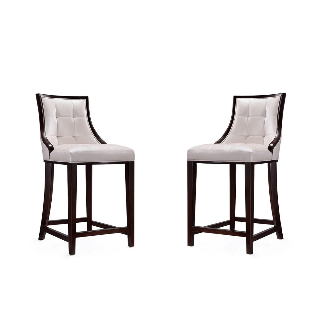 Fifth Avenue Faux Leather Counter Stool Set of 2 Elegant Drennon Bar Stools Image 1