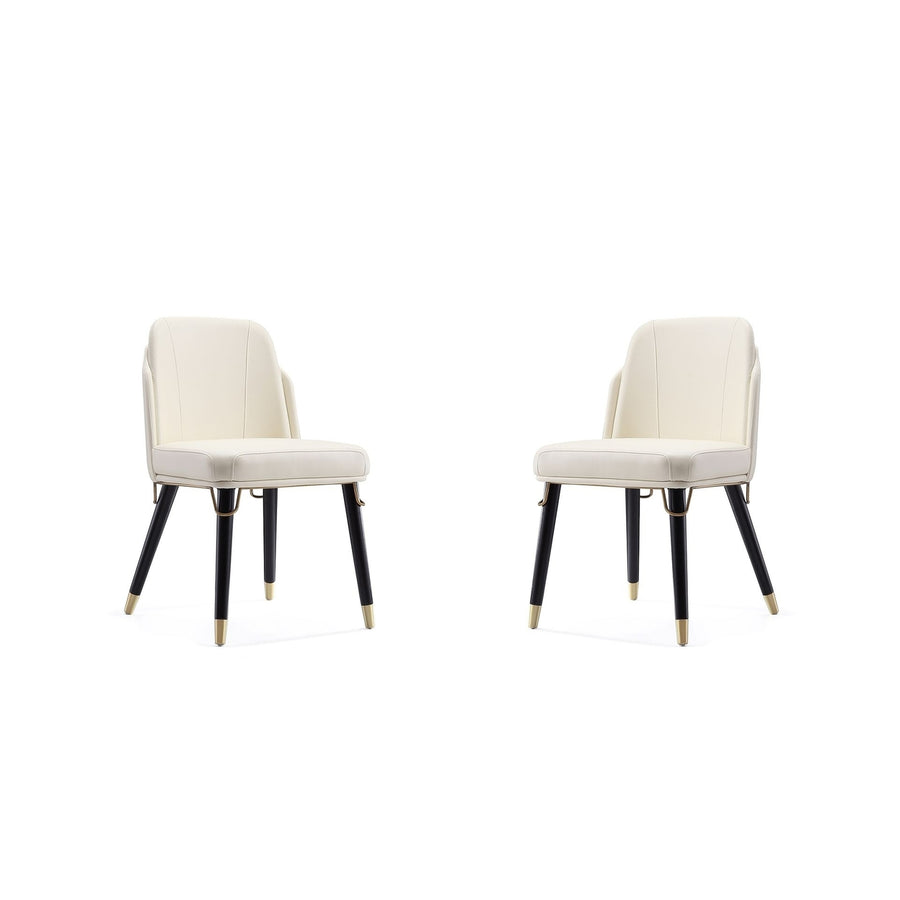 Estelle Cream and Black Faux Leather Dining Chair (Set of 2) Image 1