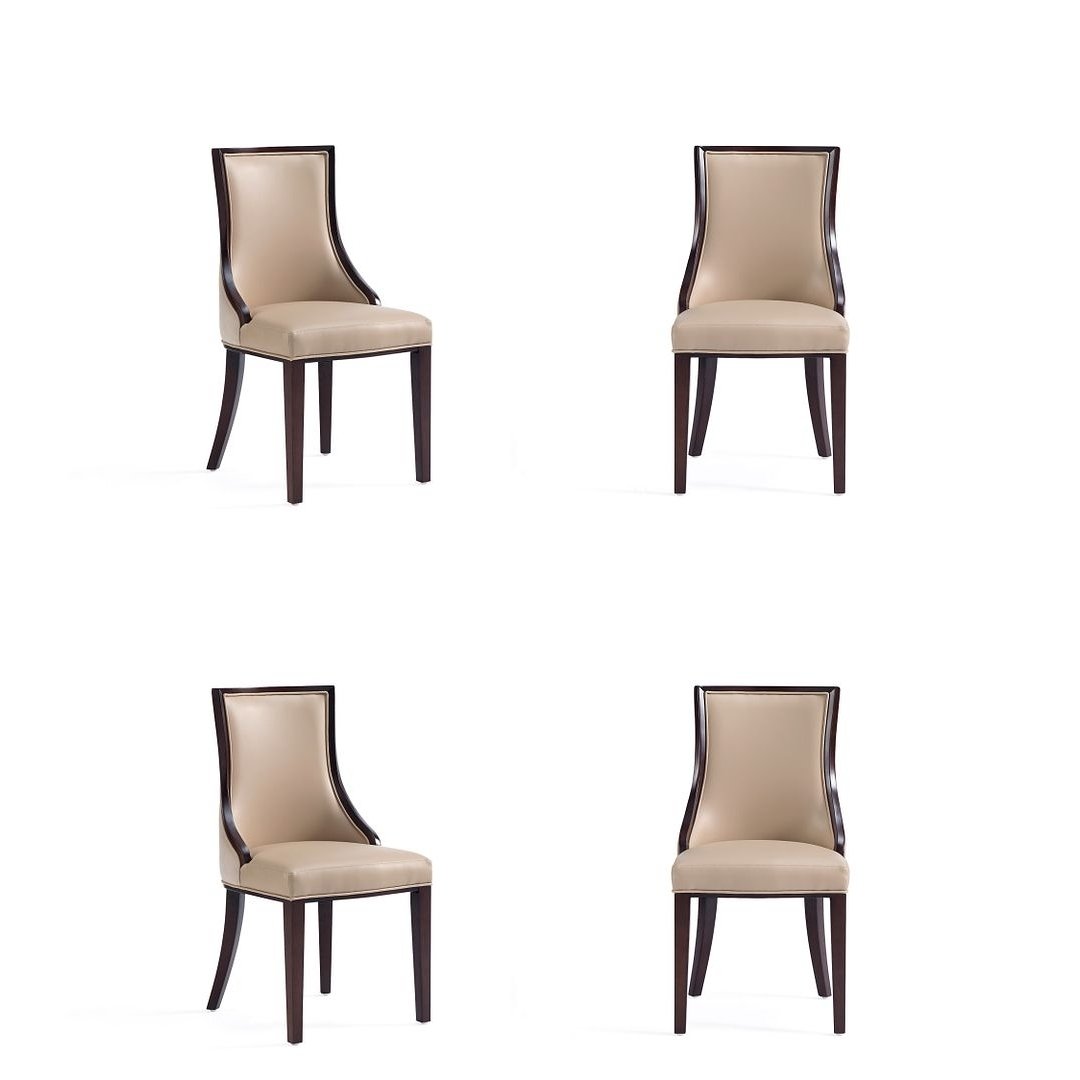 Grand Faux Leather Dining Chair with Beech Wood Frame (Set of 4) Image 1