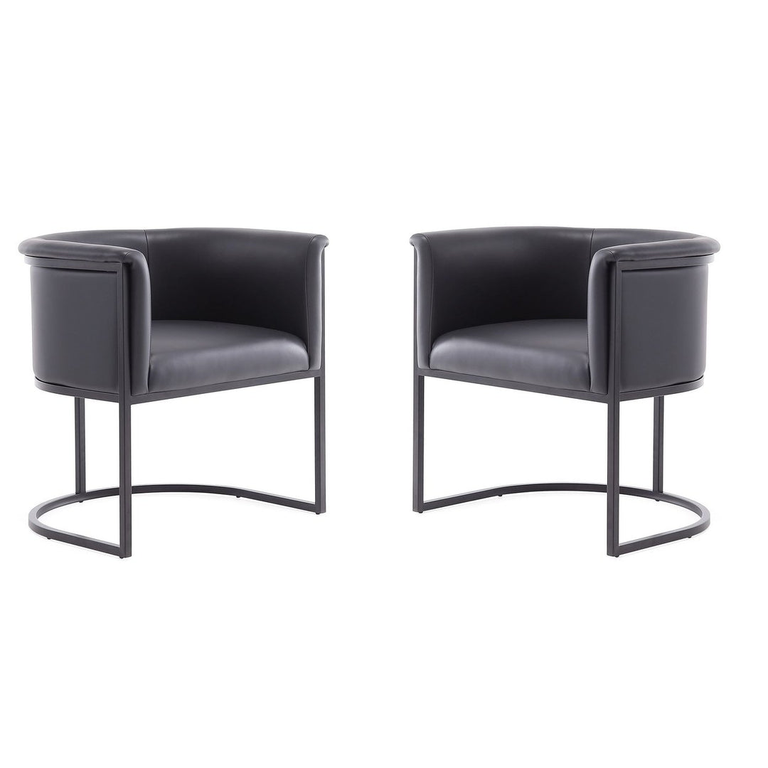 Bali Saddle and Black Faux Leather Dining Chair (Set of 2) Image 4