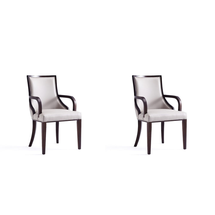 Grand Faux Leather Dining Armchair with Beech Wood Frame (Set of 2) Image 4