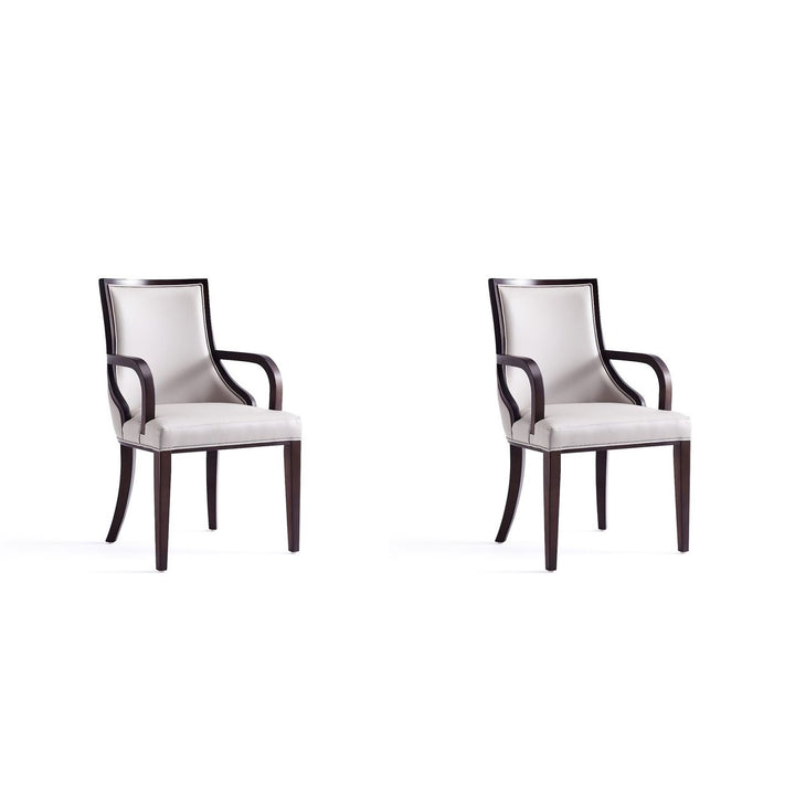 Grand Faux Leather Dining Armchair with Beech Wood Frame (Set of 2) Image 1