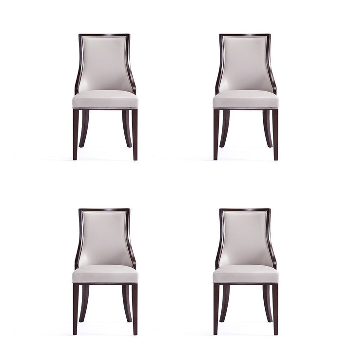 Grand Faux Leather Dining Chair with Beech Wood Frame (Set of 4) Image 1