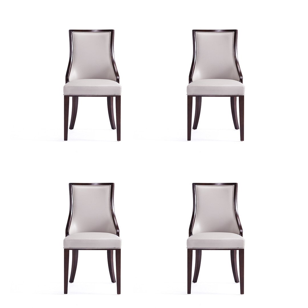 Grand Faux Leather Dining Chair with Beech Wood Frame (Set of 4) Image 4