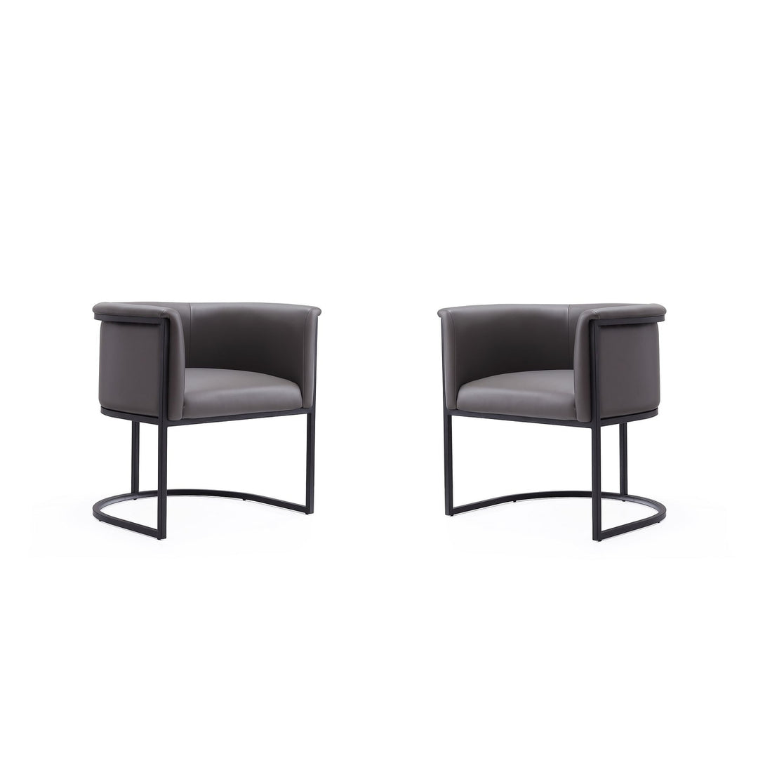 Bali Saddle and Black Faux Leather Dining Chair (Set of 2) Image 5