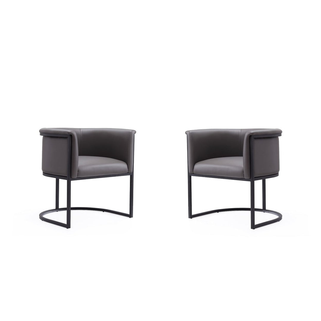 Bali Saddle and Black Faux Leather Dining Chair (Set of 2) Image 1