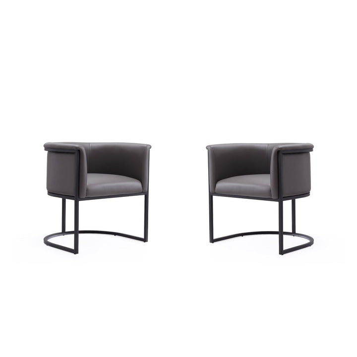 Bali Saddle and Black Faux Leather Dining Chair (Set of 2) Image 1