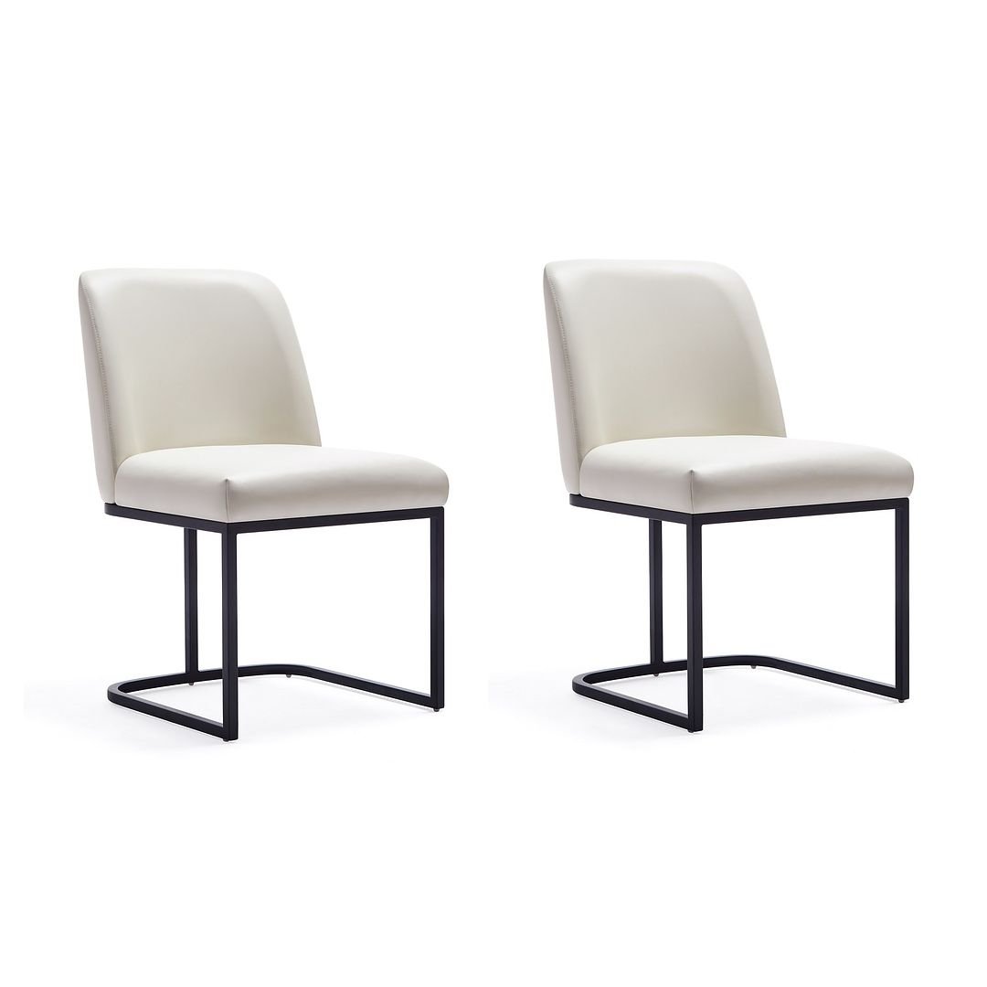 Serena Faux Leather Dining Chair Set of 2 Modern Vintage Ergonomic Design Image 1