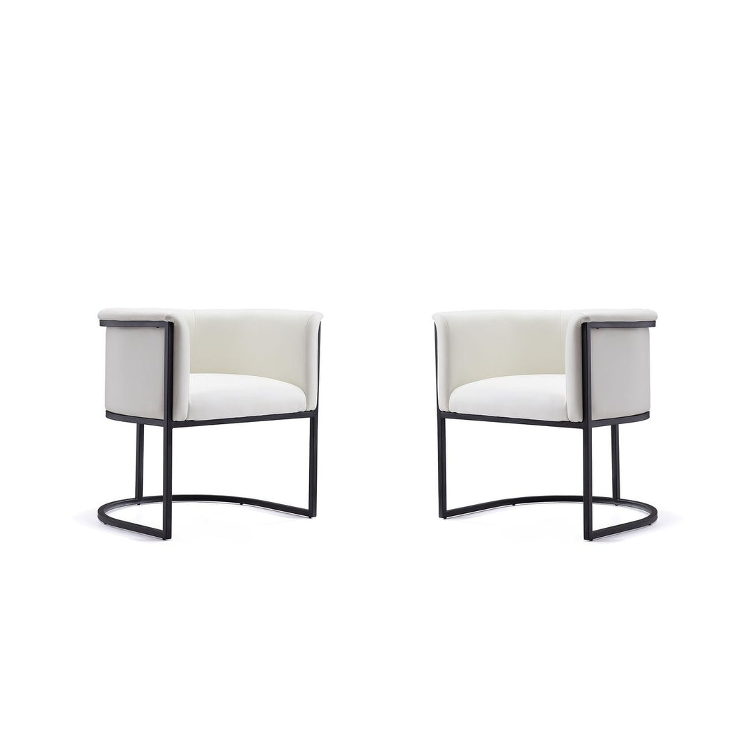 Bali Saddle and Black Faux Leather Dining Chair (Set of 2) Image 7