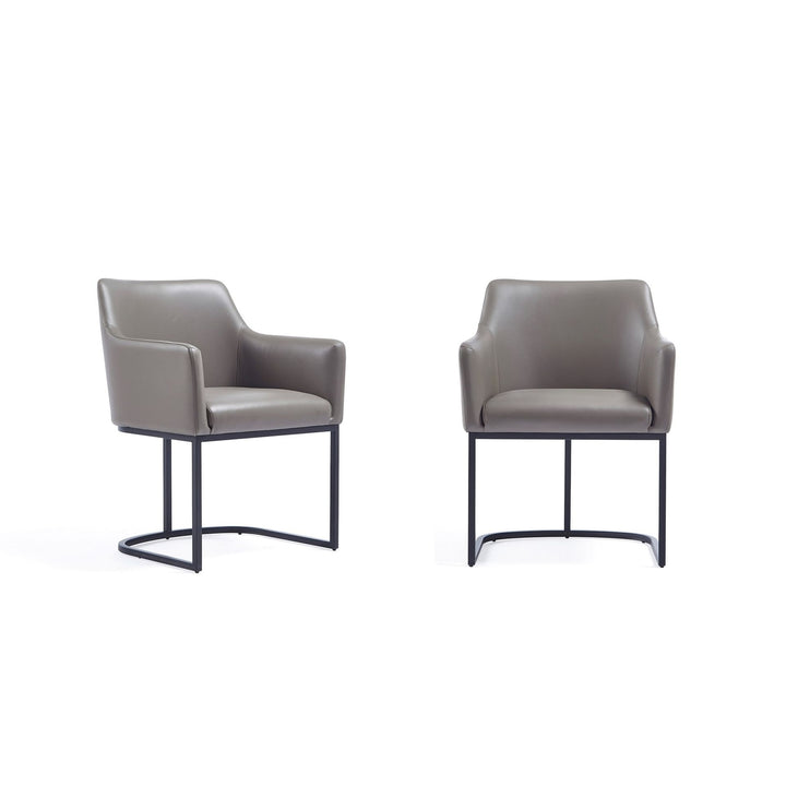 Modern Serena Dining Armchair Upholstered in Leatherette with Steel Legs - Set of 2 Image 4