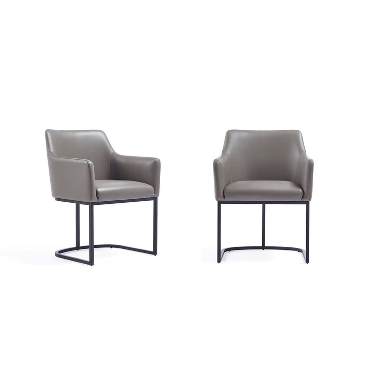 Serena Dining Armchair Set of 2 Leatherette Upholstered Steel Legs Modern Design Image 1