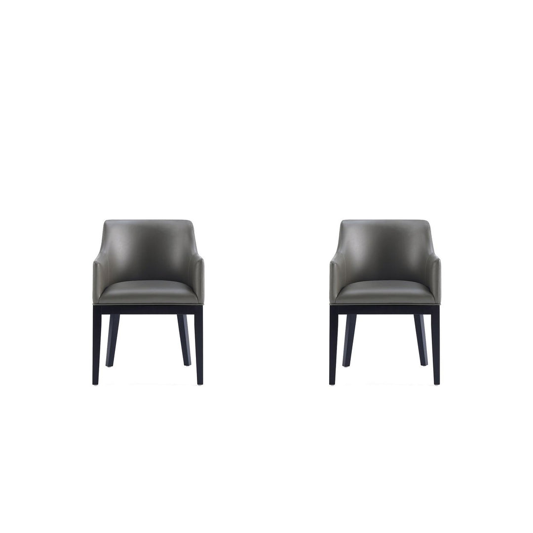 Gansevoort Modern Faux Leather Dining Armchair Set of 2 Commercial Grade Chairs Image 1