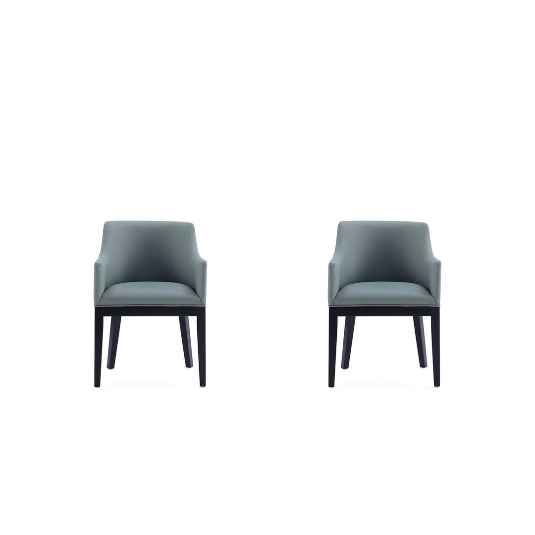 Gansevoort Modern Faux Leather Dining Armchair Set of 2 Commercial Grade Chairs Image 1