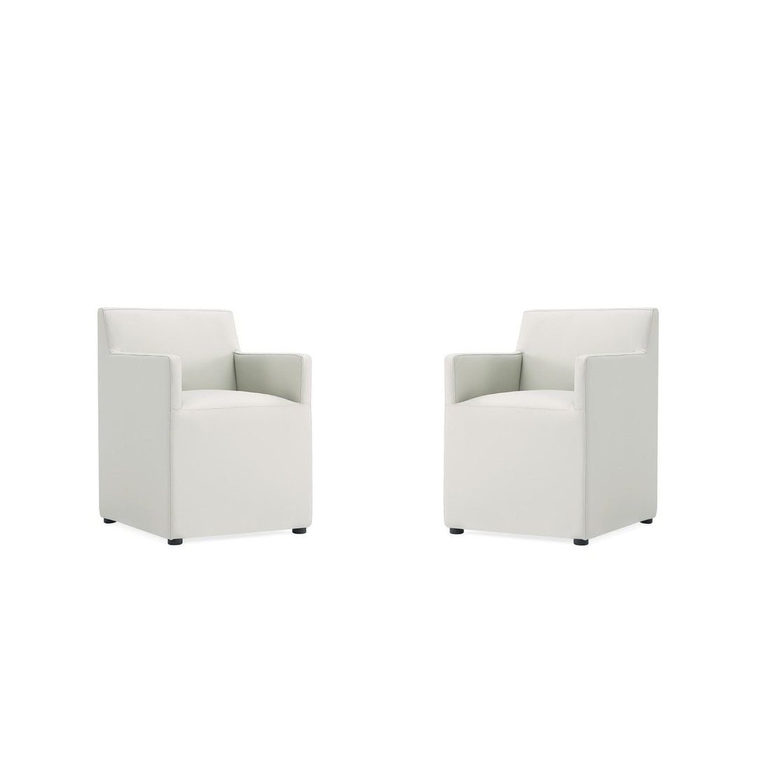 Manhattan Comfort Anna Faux Leather Dining Armchair Set of 2 Modern Square Image 1