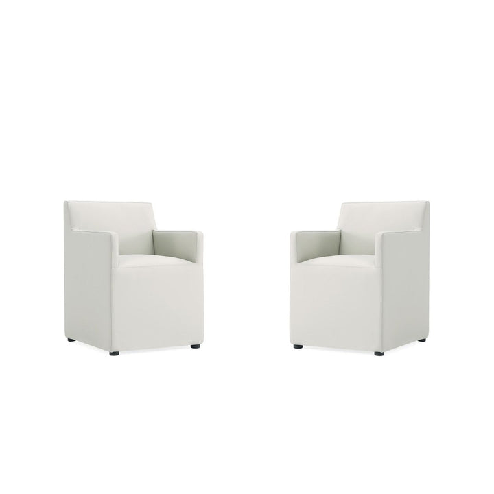 Manhattan Comfort Anna Faux Leather Dining Armchair Set of 2 Modern Square Image 1