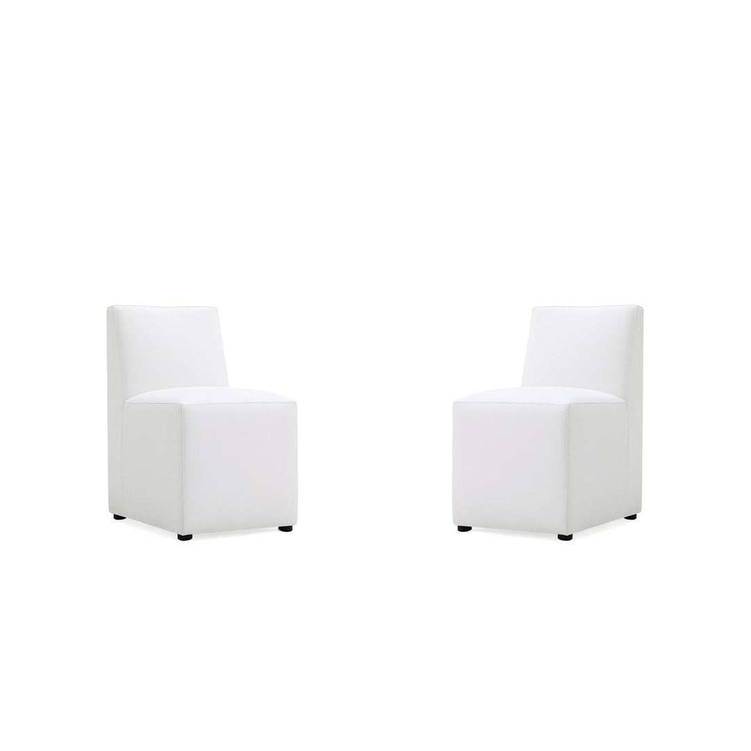 Anna Modern Square Faux Leather Dining Chair (Set of 2) Image 1