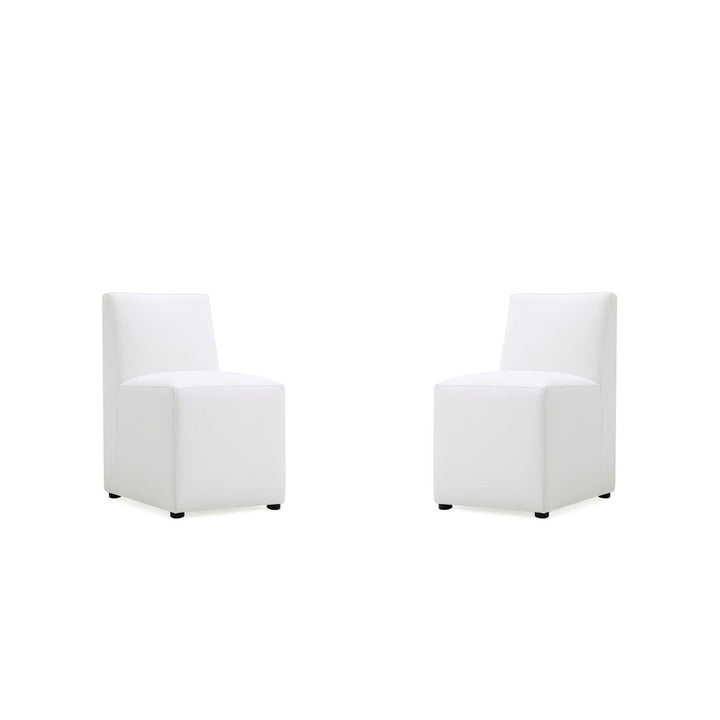 Anna Modern Square Faux Leather Dining Chair (Set of 2) Image 1