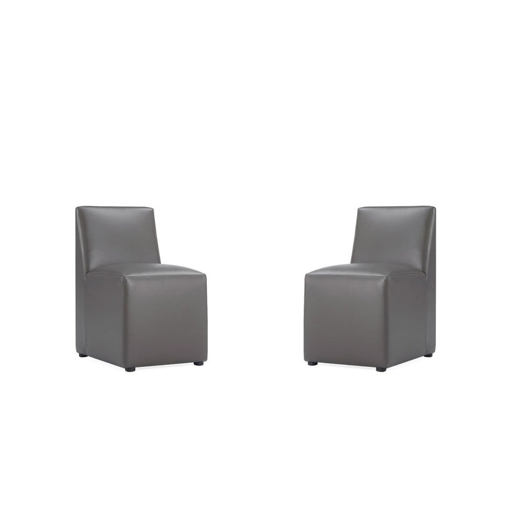 Anna Modern Square Faux Leather Dining Chair (Set of 2) Image 5