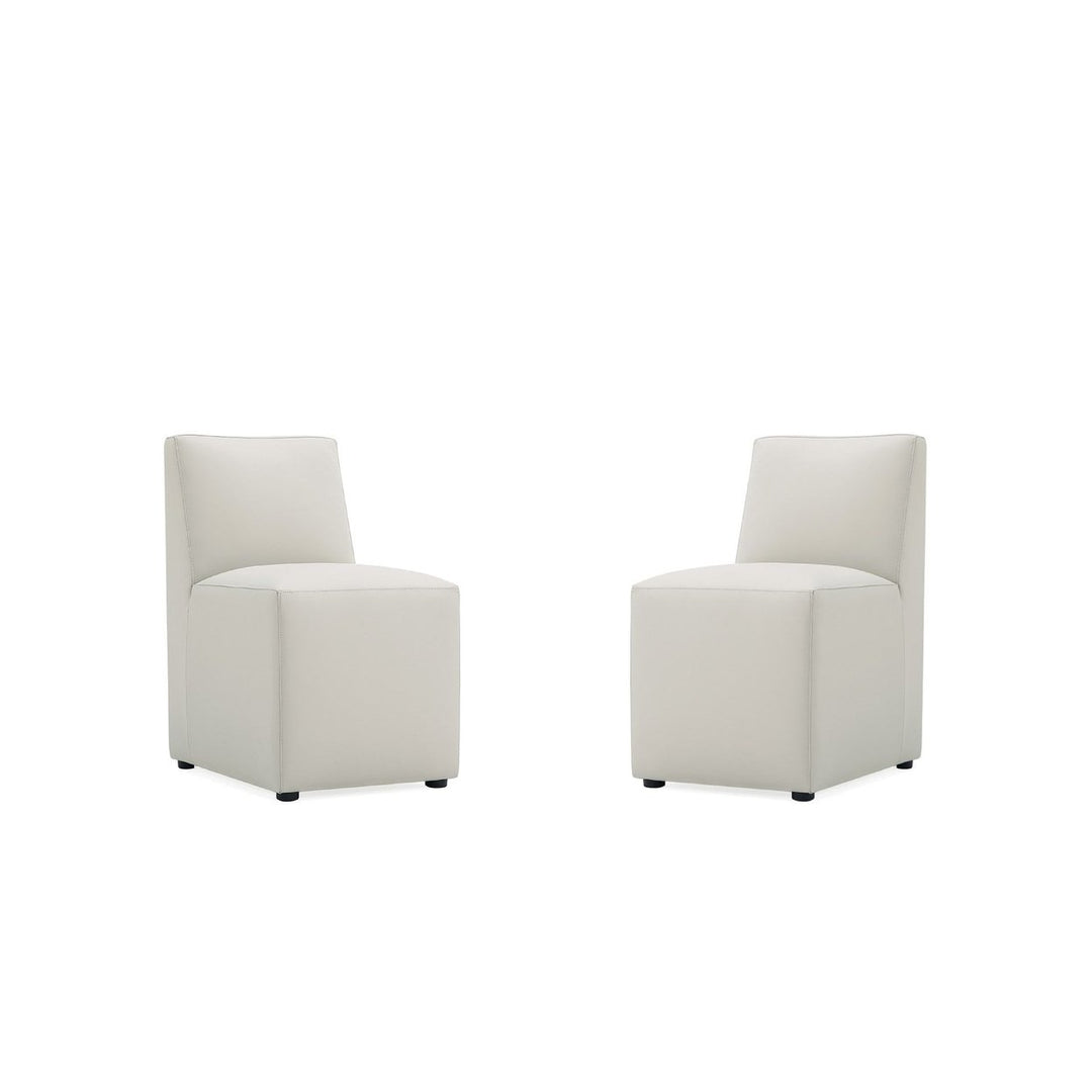 Anna Modern Square Faux Leather Dining Chair (Set of 2) Image 6