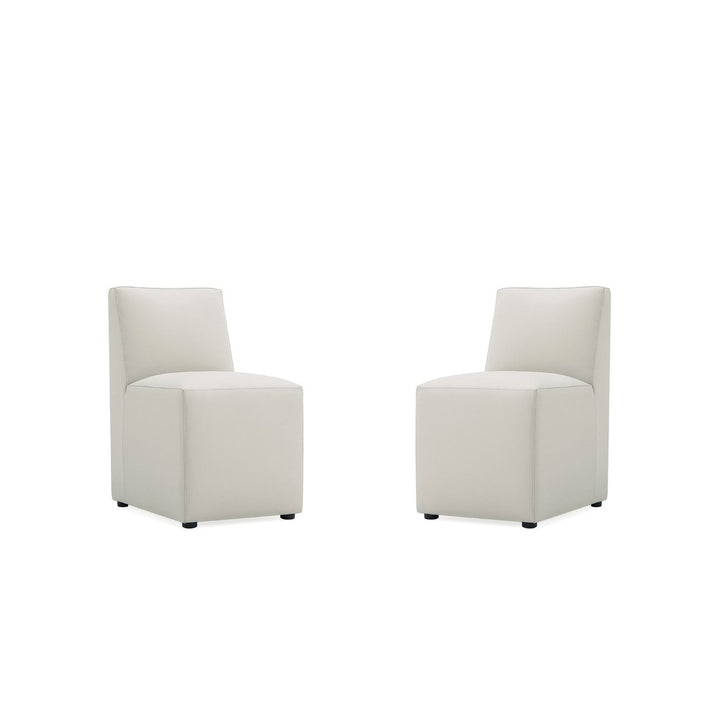 Anna Modern Square Faux Leather Dining Chair  (Set of 2) Image 1