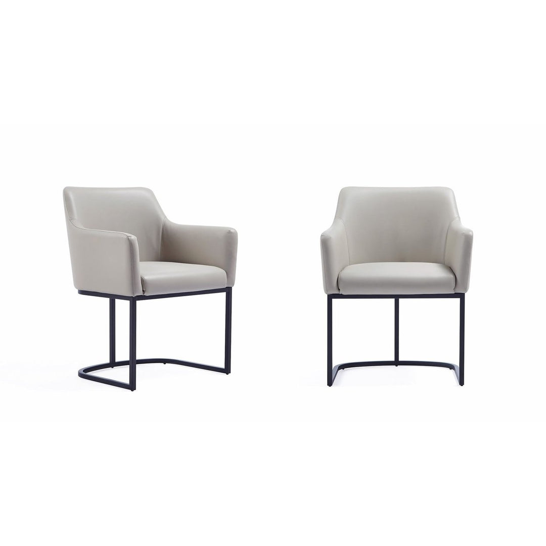 Modern Serena Dining Armchair Upholstered in Leatherette with Steel Legs - Set of 2 Image 5