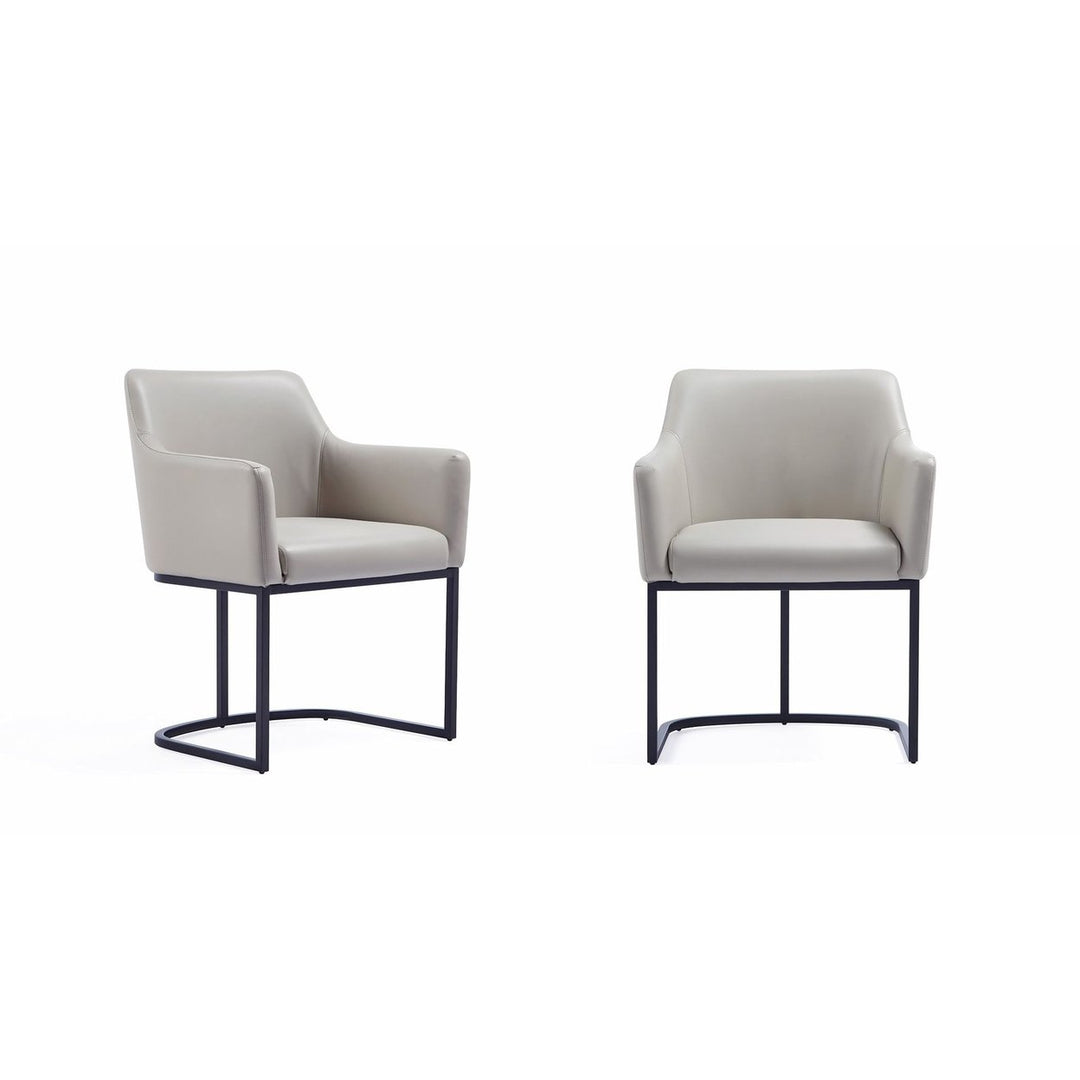 Serena Dining Armchair Set of 2 Leatherette Upholstered Steel Legs Modern Design Image 1