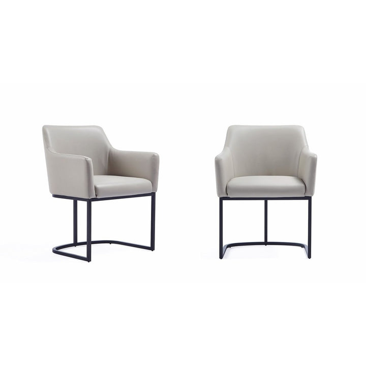 Serena Dining Armchair Set of 2 Leatherette Upholstered Steel Legs Modern Design Image 1