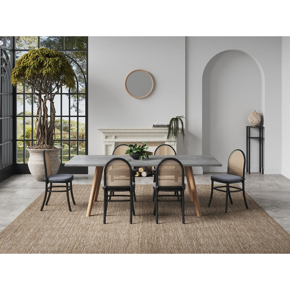 Paragon Dining Chair 1.0 with Grey Cushions in Black and Cane - Set of 4 Image 2