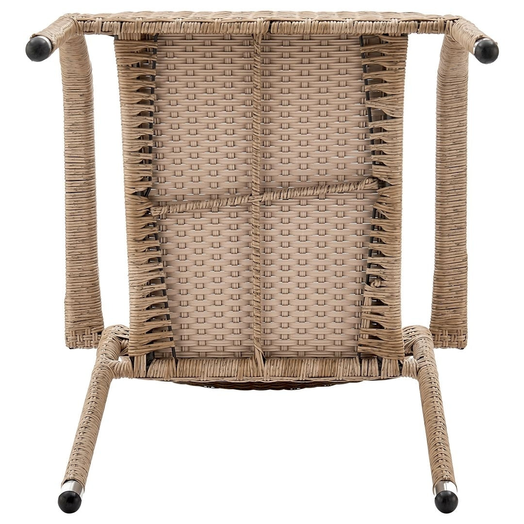 2-Piece Genoa Patio Dining Armchair in Nature Tan Weave Image 4