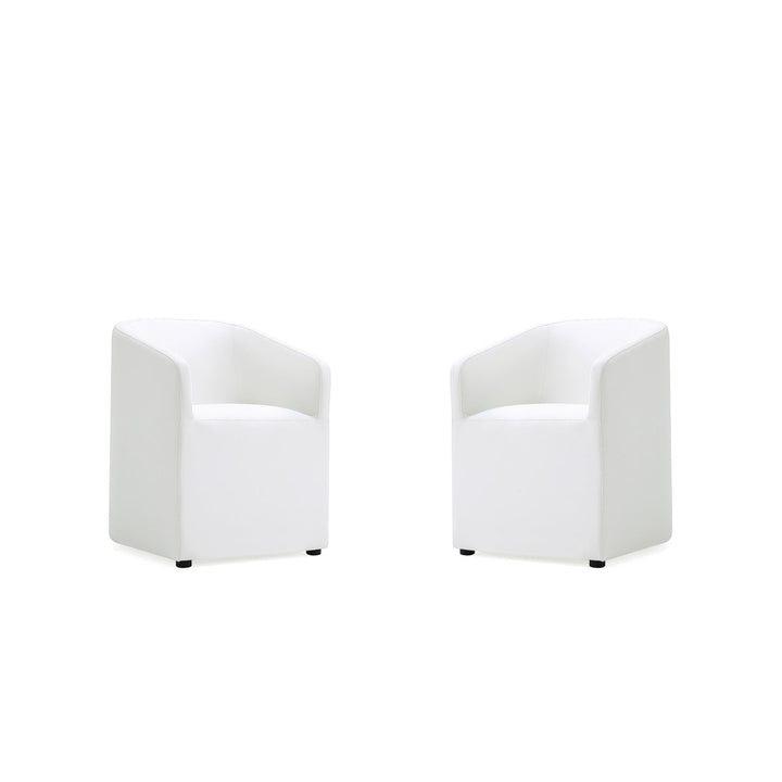 Anna Modern Round Faux Leather Dining Armchair (Set of 2) Image 4